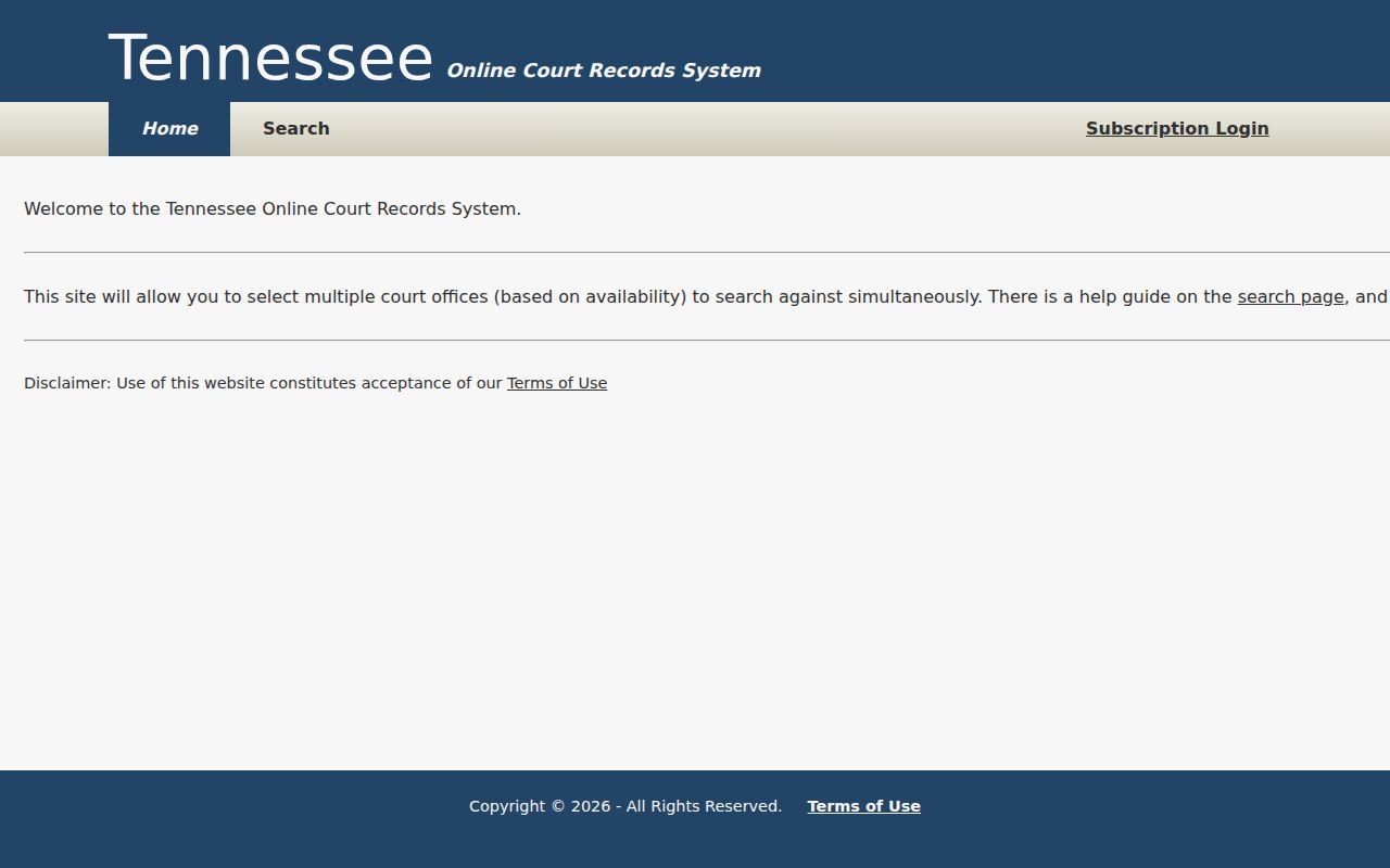 Cocke County docket search through Tennessee statewide route